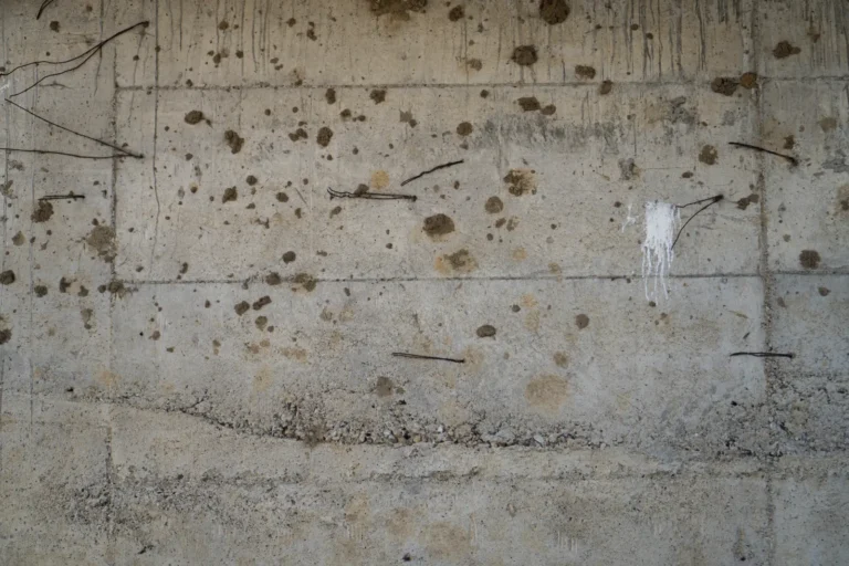 Damaged concrete with exposed rebar, a condition that can lead to an Unsafe rating